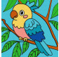 Картина по номер. на холсті 25*25см Идейка КН9071 Яскрава папужка