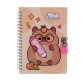 Блокнот з замком 13*18см 48арк ZiBi на спіралі Kidis Line ZB.700004 Капібара, в кліт., асорті
