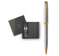 Кулькова ручка Parker 84132b24 Sonnet Stainless Steel GT BP кулькова ручка + блокнот Набір подарунковий