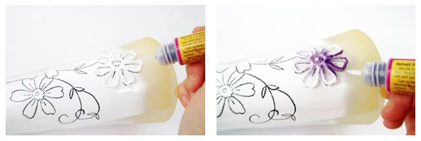 Нанесение рисунка по контуру